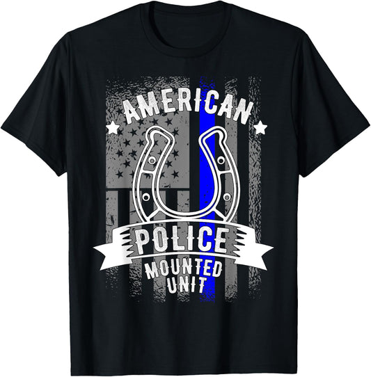 American Police Horse Mounted Unit T-Shirt - T-Shirt | Black