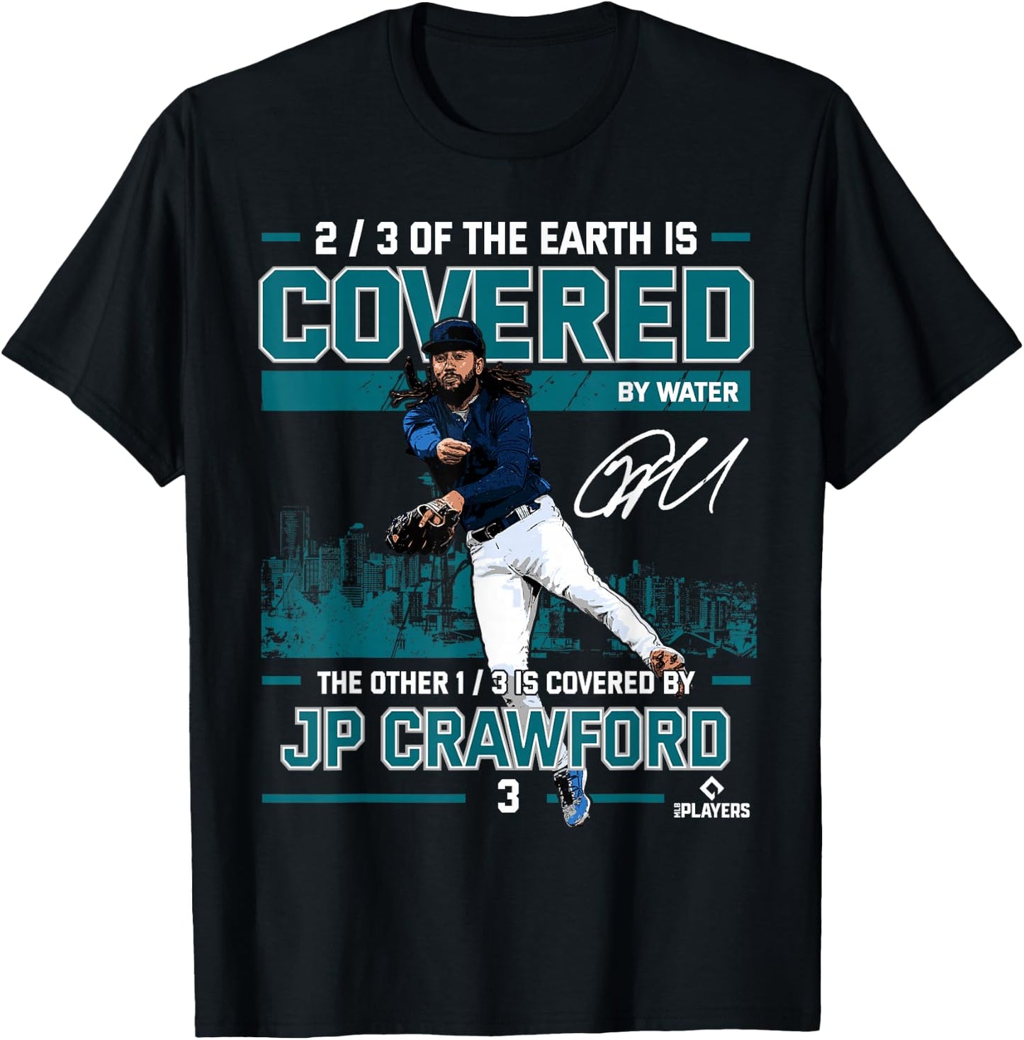 Covered JP Crawford Seattle MLBPA T-Shirt - T-Shirt | Black