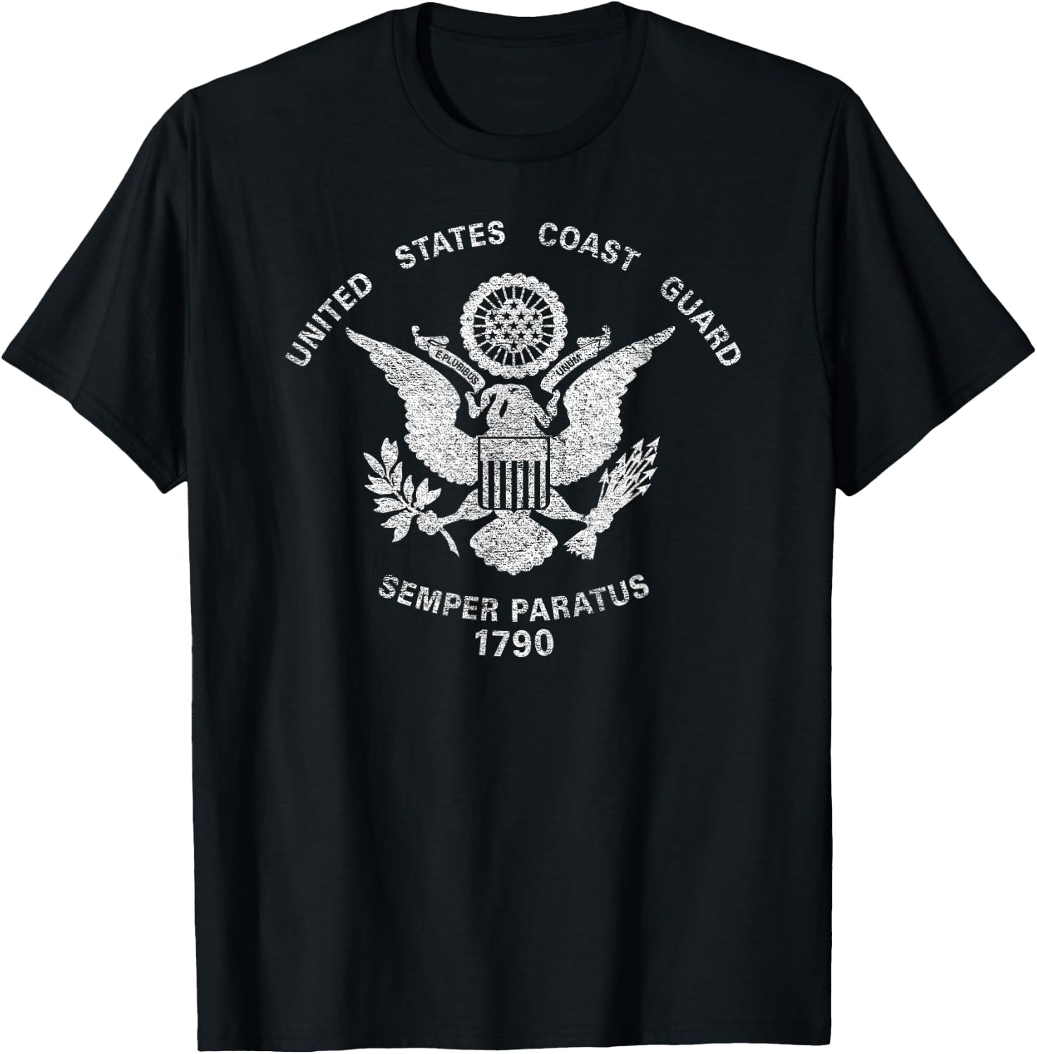 Us United States Coast Guard Uscg Eagle Flag T-Shirt - T-Shirt | Black
