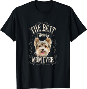 Best Biewer Mom Ever Funny Biewer Terrier Dog Gifts Vintage T-Shirt - T-Shirt | Black