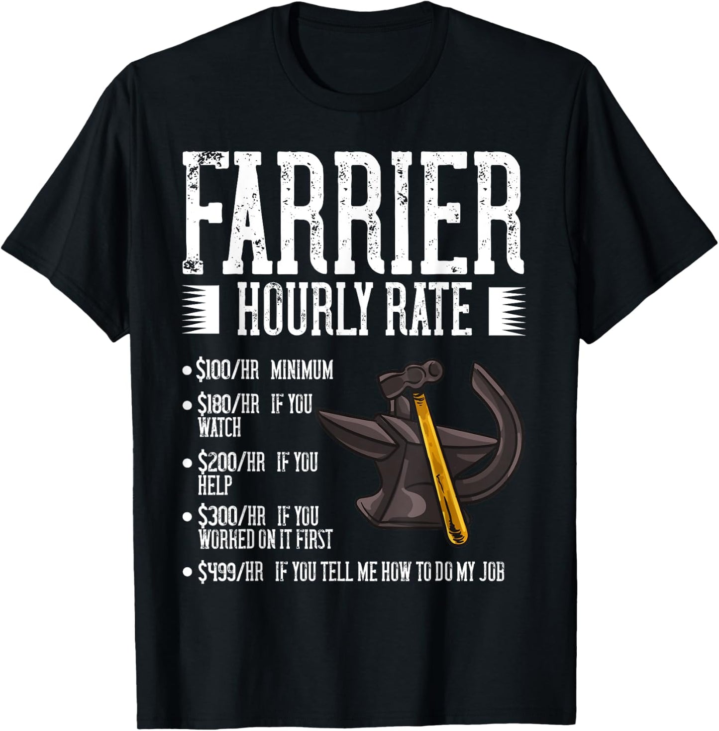 Farrier Horseshoe Gift Hoof Tools T-Shirt - T-Shirt | Black