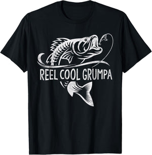 Reel Cool Grumpa Fishing Gifts Grumpa Father's Day T-Shirt - T-Shirt | Black