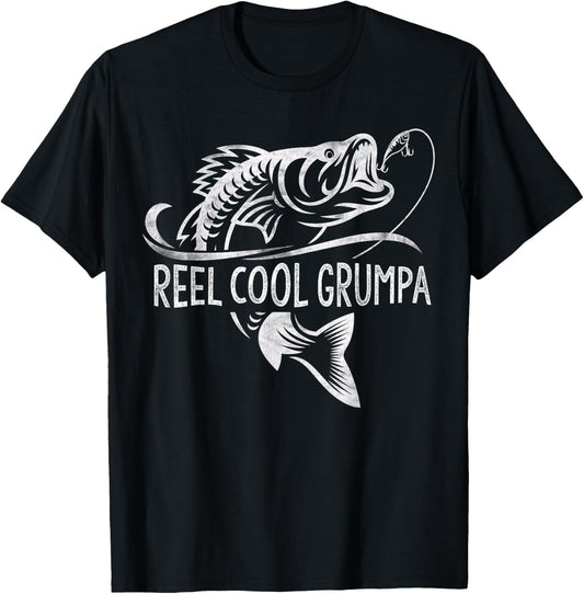 Reel Cool Grumpa Fishing Gifts Grumpa Father's Day T-Shirt - T-Shirt | Black
