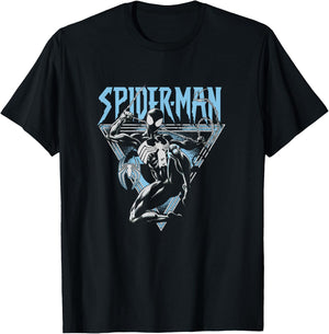 Marvel Spider-Man Symbiote Suit Epic Swing Big Chest Poster T-Shirt - T-Shirt | Black