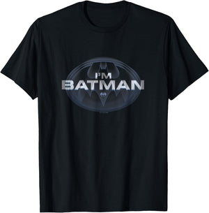 The Flash I'm Batman Vintage Michael Keaton Bat Symbol T-Shirt - T-Shirt | Black