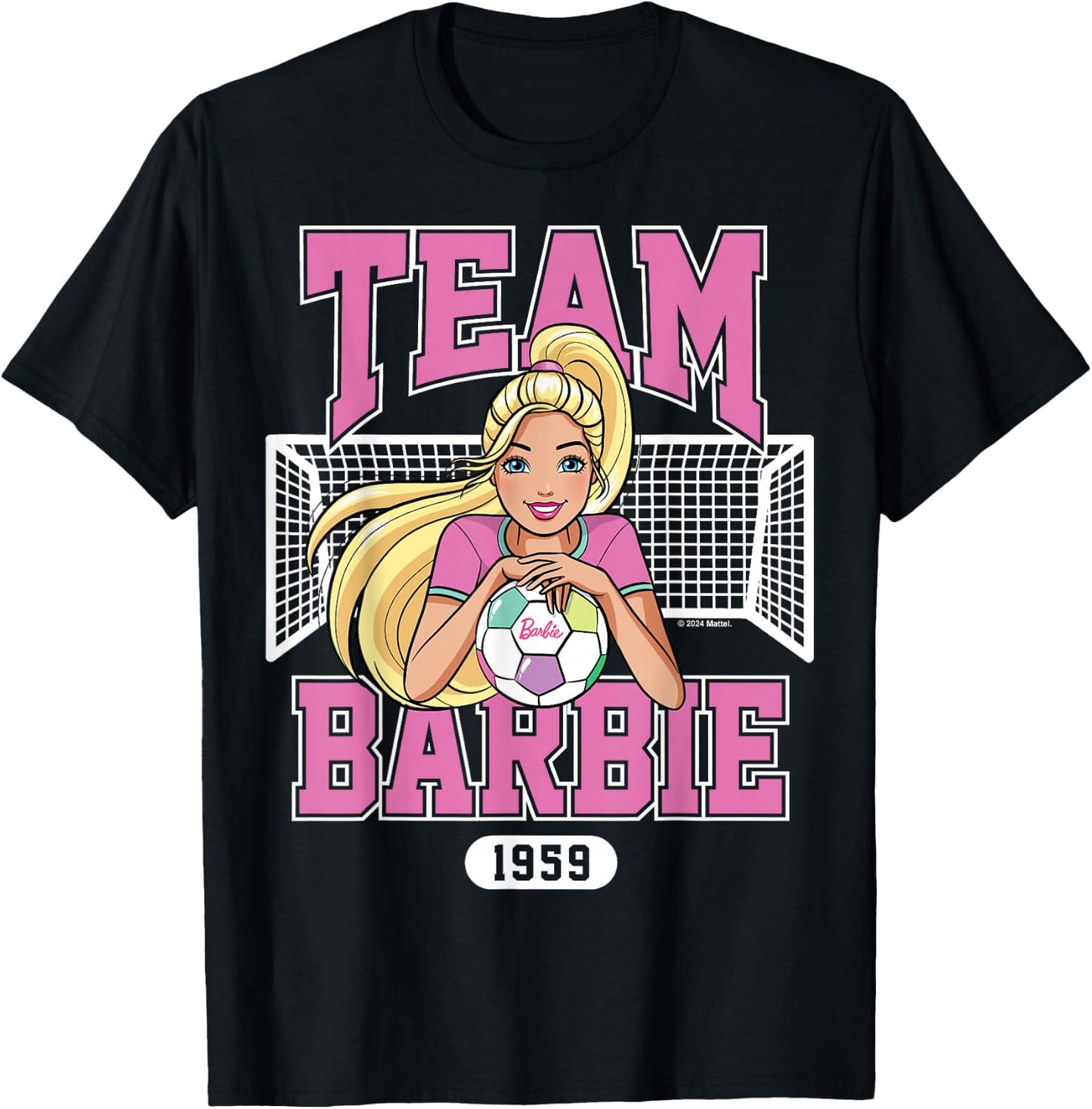 Barbie Team Barbie 1959 Football with Goal Post T-Shirt - T-Shirt | Black