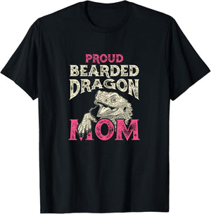 Proud Bearded Dragon Mom T-Shirt - T-Shirt | Black