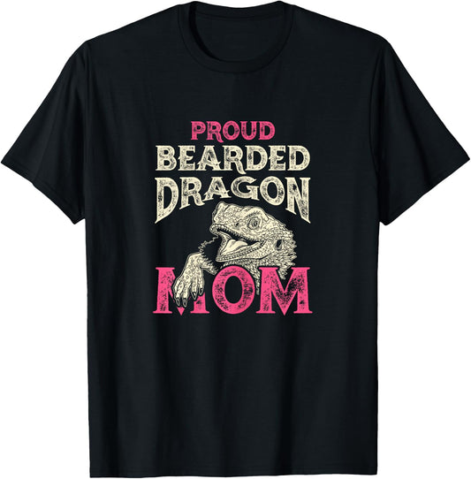 Proud Bearded Dragon Mom T-Shirt - T-Shirt | Black