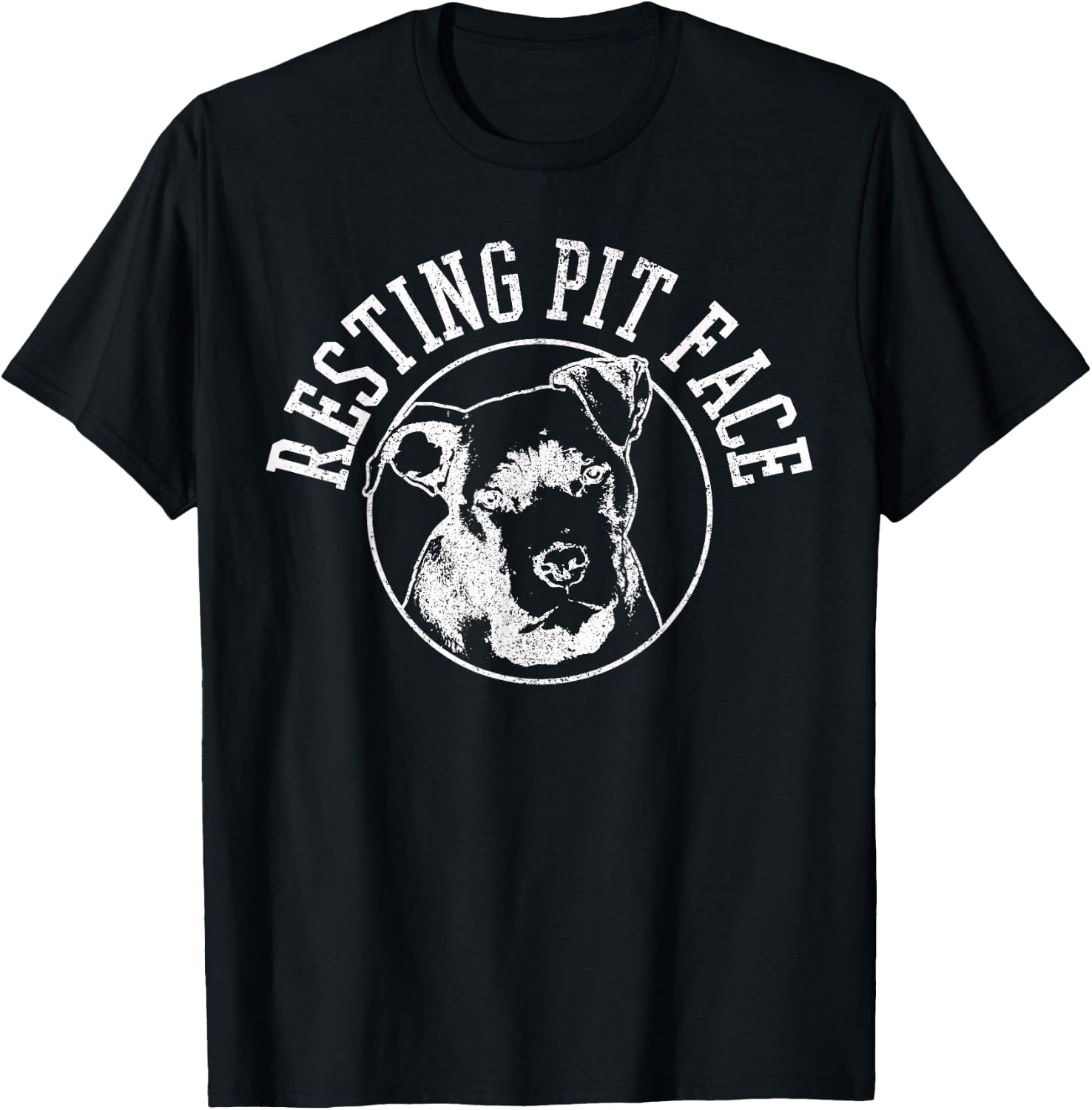 Resting Pit Face Funny Pitbull Dog Lover Funny Gift T-Shirt - T-Shirt | Black