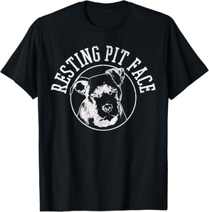 Resting Pit Face Funny Pitbull Dog Lover Funny Gift T-Shirt - T-Shirt | Black
