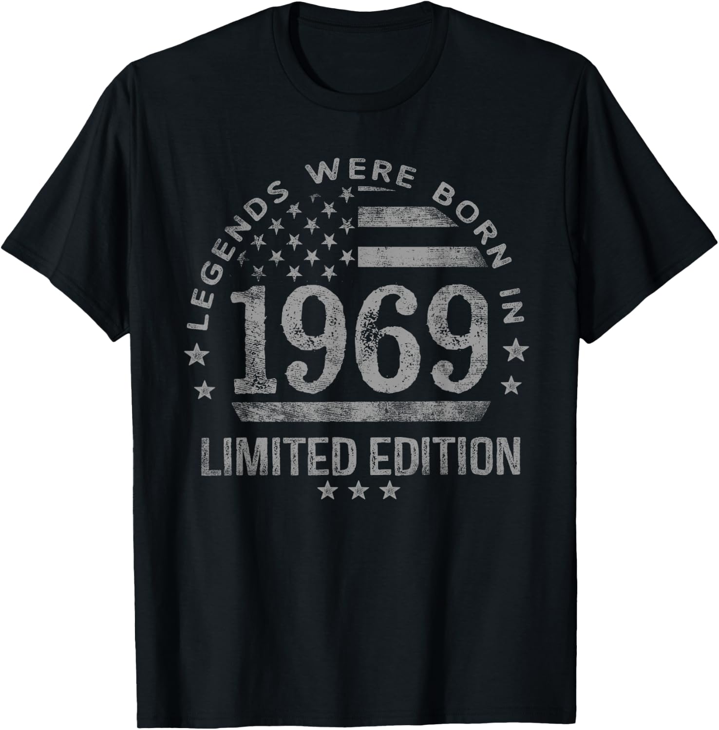 Legends were Born in 1969 USA Flag T-Shirt - T-Shirt | Black