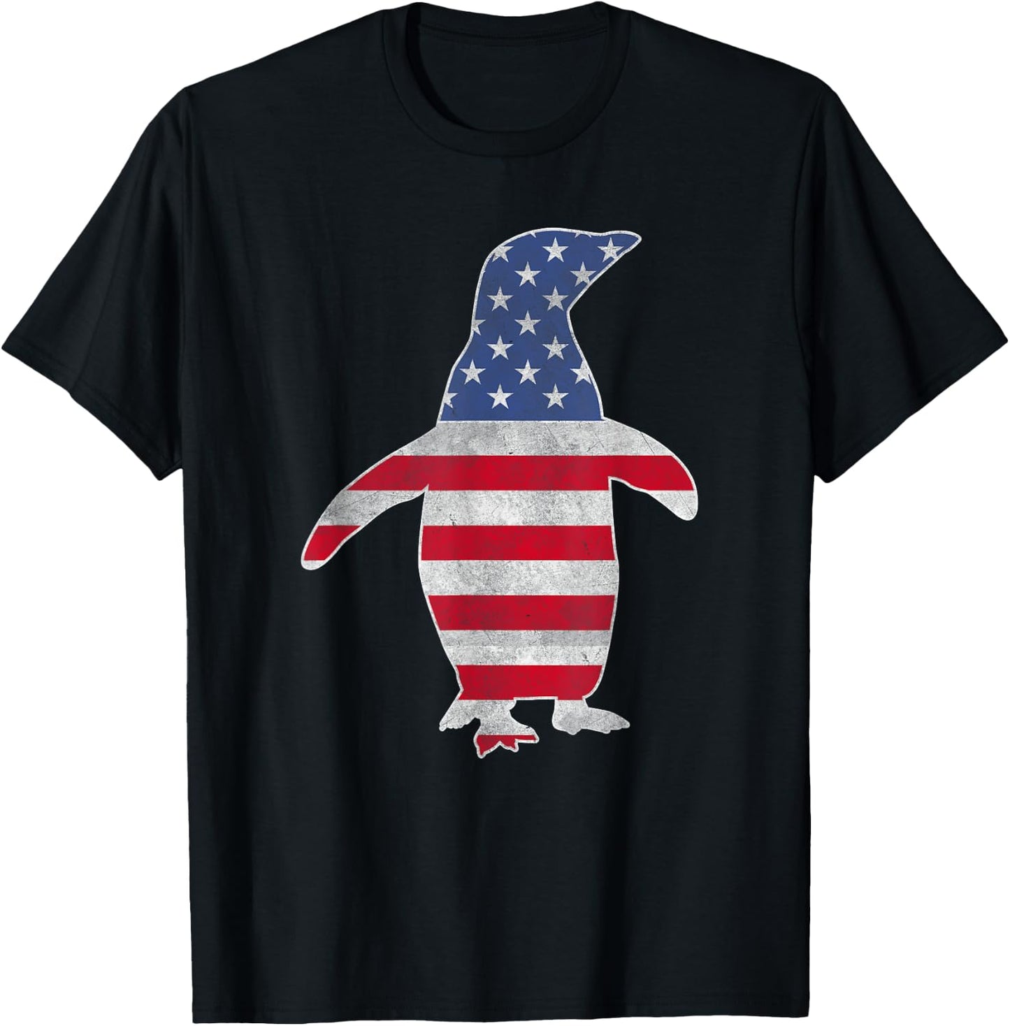 USA Flag Patriotic Penguin Bird 4th Of July Birdwatching Men T-Shirt - T-Shirt | Black