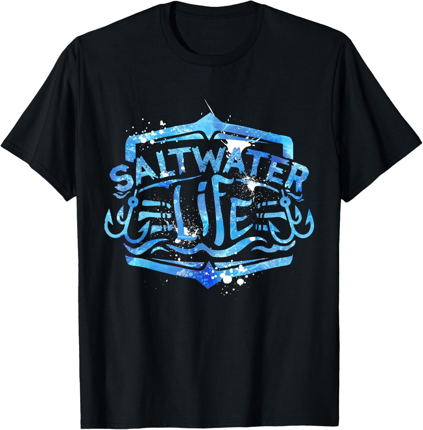 Saltwater Life Fishing T-Shirt - T-Shirt | Black