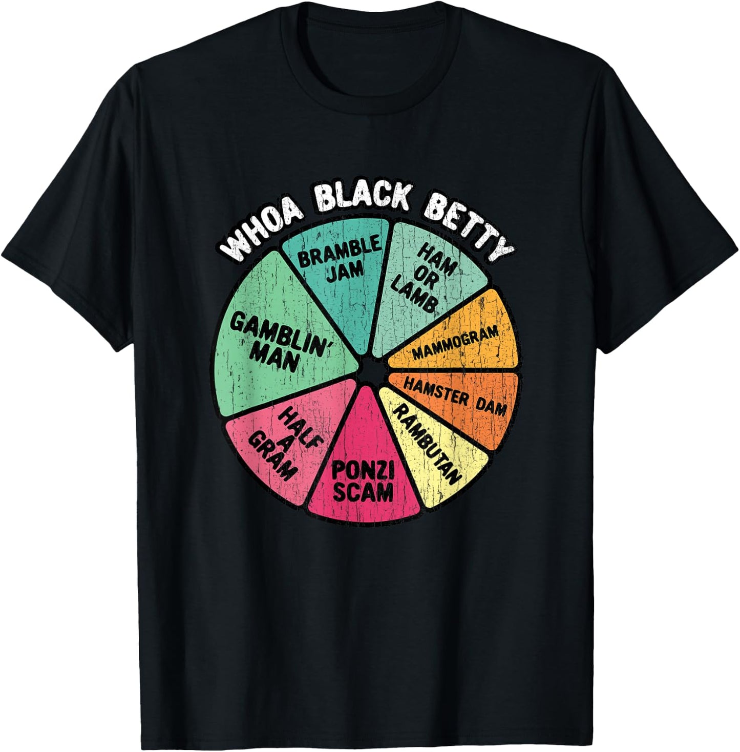 Whoa Black Betty - Funny 70's Classic Rock Music Pie Chart T-Shirt - T-Shirt | Black