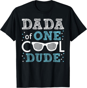 Dada of One Cool Dude - Funny Birthday Boy Cool T-Shirt - T-Shirt | Black