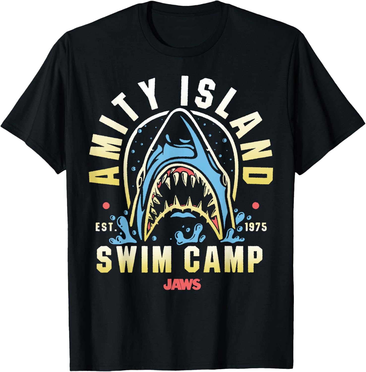 Jaws Amity Swim Camp T-Shirt - T-Shirt | Black