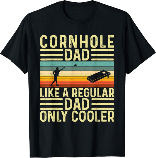 Cornhole Dad Design for Father Day Corn Hole Player T-Shirt - T-Shirt | Black