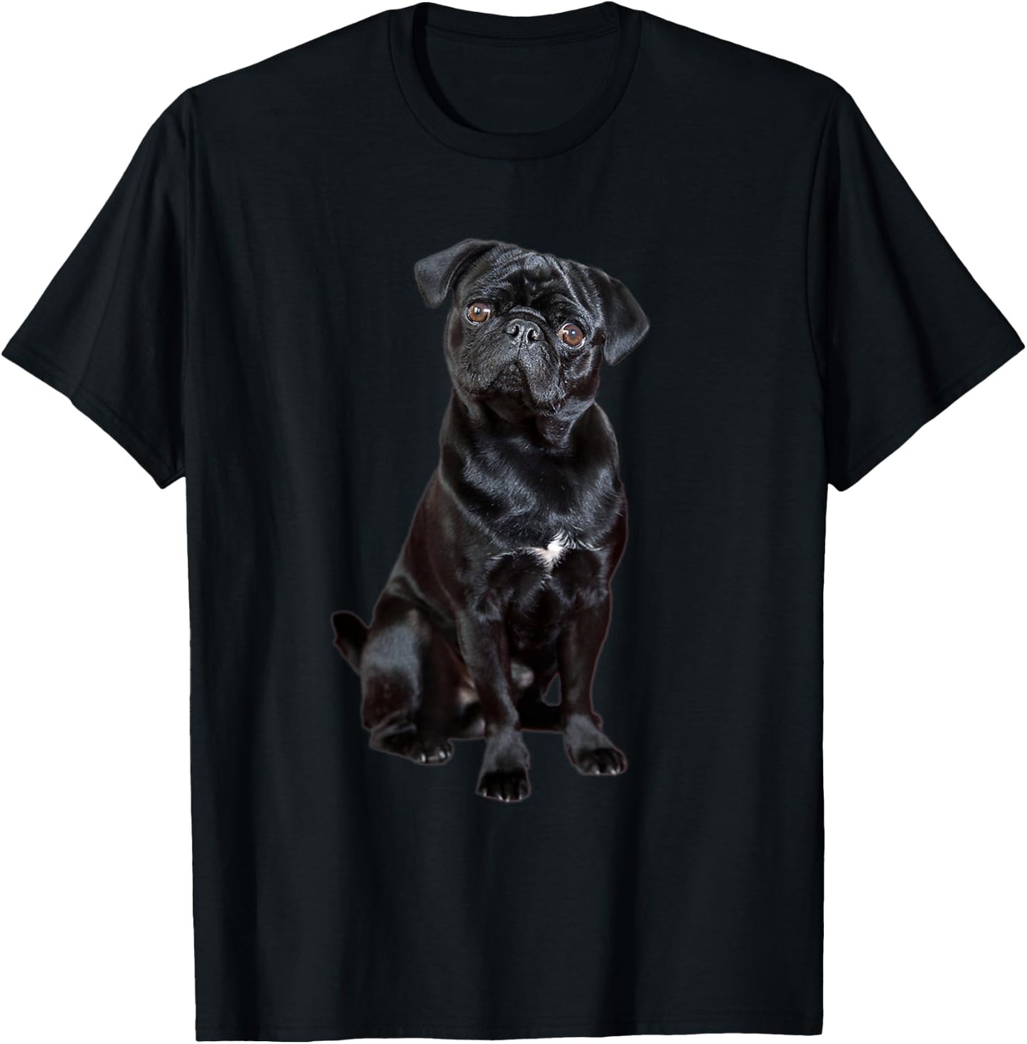 Black Pug Dog For Dog Mom Dad Funny Cute Black Pug T-Shirt - T-Shirt | Black