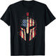 Spartan Helmet USA Flag Patriotic Veteran Grunge Distressed Kids Men T-Shirt - T-Shirt | Black