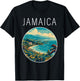 Jamaica Scenery Art Deco T-Shirt - T-Shirt | Black