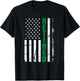 Retired Military Border Patrol Thin Green Line US Flag T-Shirt - T-Shirt | Black