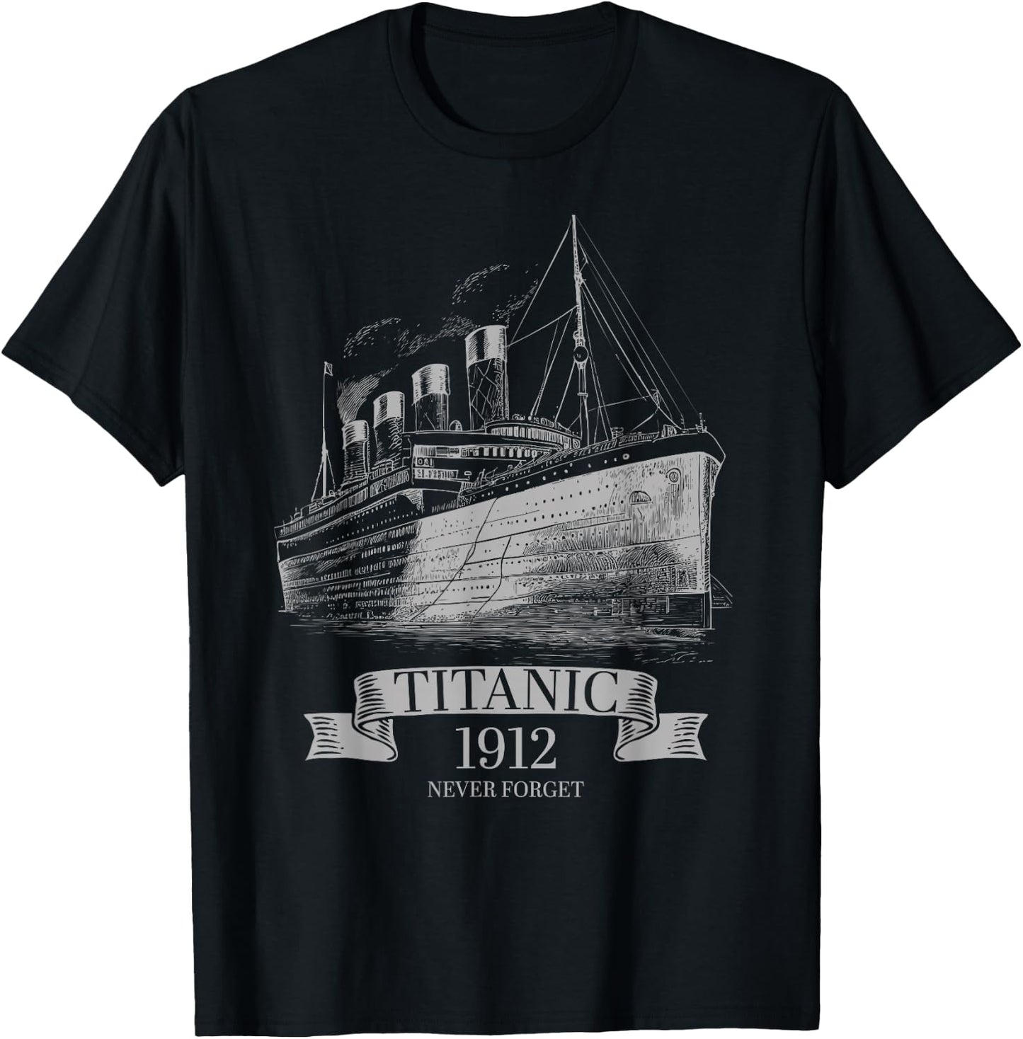 Titanic vintage 1912 Remembrance Day iconic steam ship lover T-Shirt - T-Shirt | Black