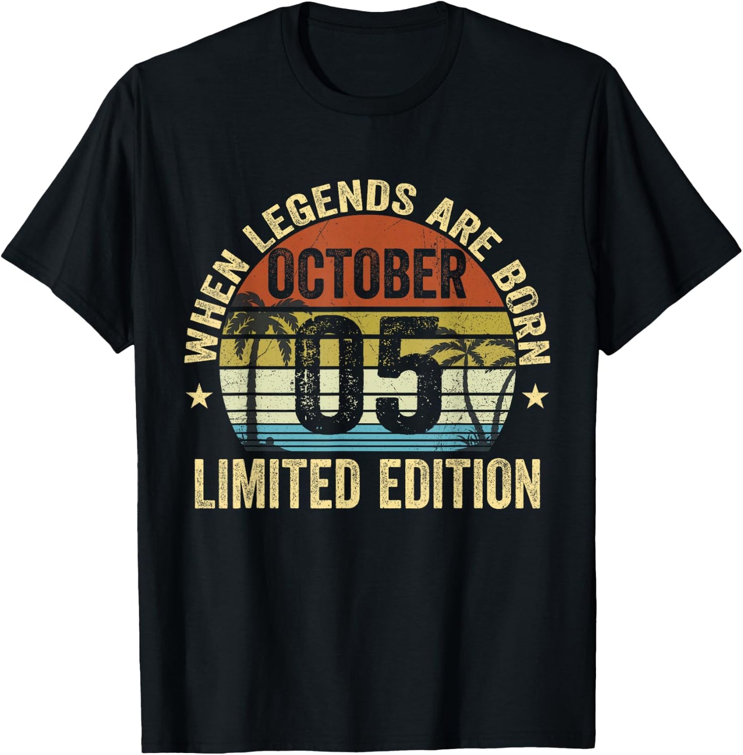 Vintage October 5 Retro Limited Edition October 5 Birthday T-Shirt - T-Shirt | Black