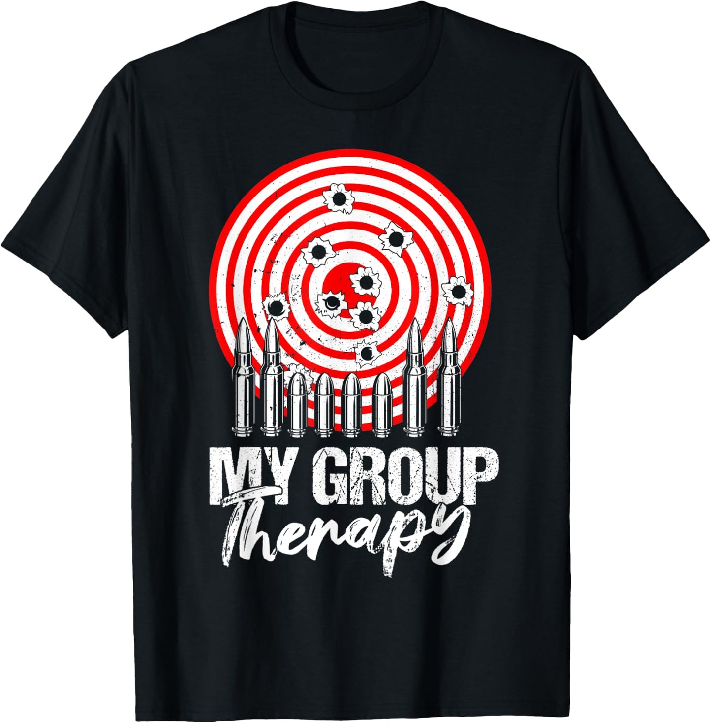 Gun Owner Group Therapy Shirt Funny Shooting Range Target T-Shirt - T-Shirt | Black