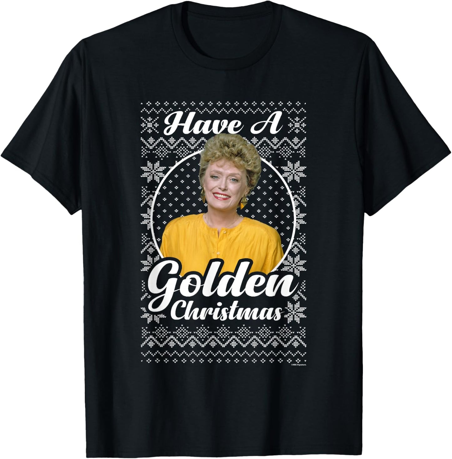 The Golden Girls Iconic Blanche Have A Golden Christmas Logo T-Shirt - T-Shirt | Black