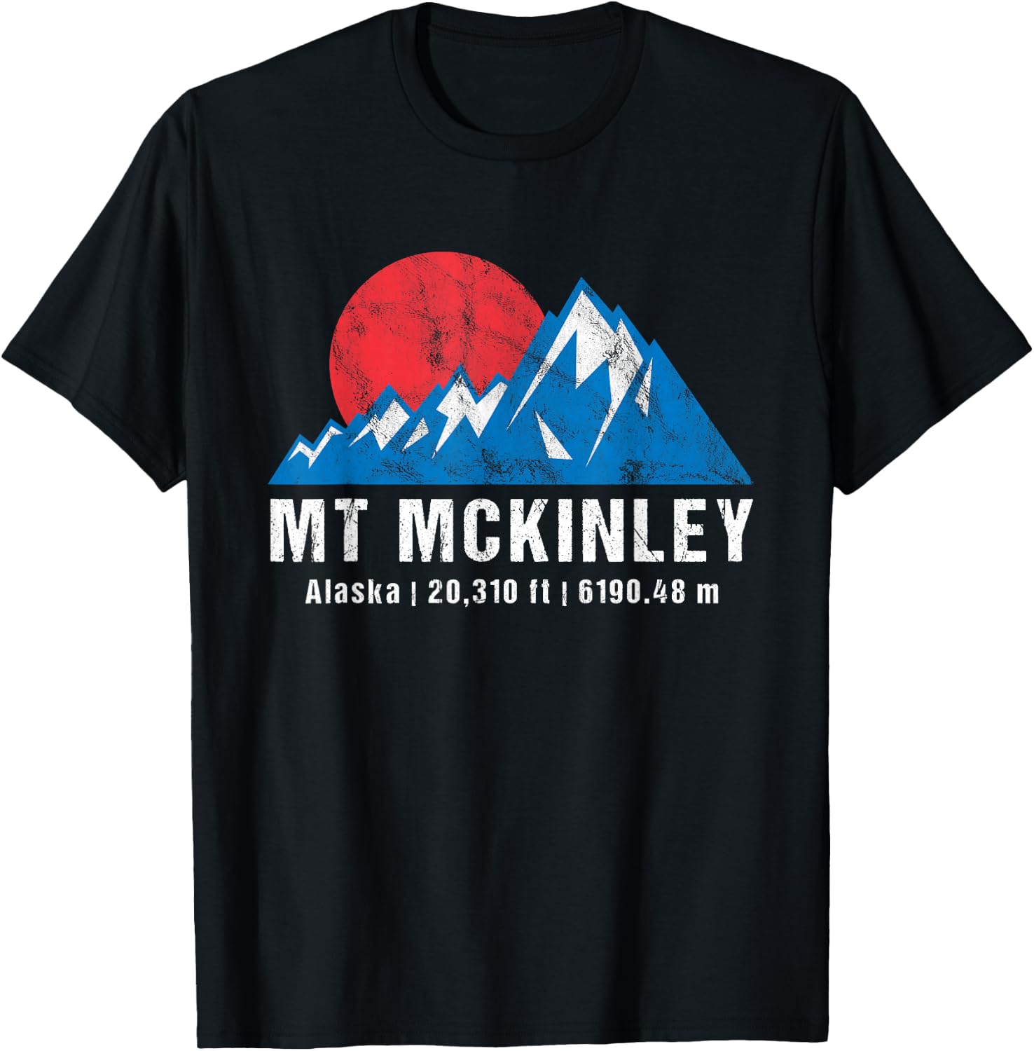 Retro Mount McKinley Alaska Mountains T-Shirt - T-Shirt | Black