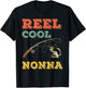 Reel Cool Fish Nonna Fisher Woman Grandma Bass Fishing T-Shirt - T-Shirt | Black