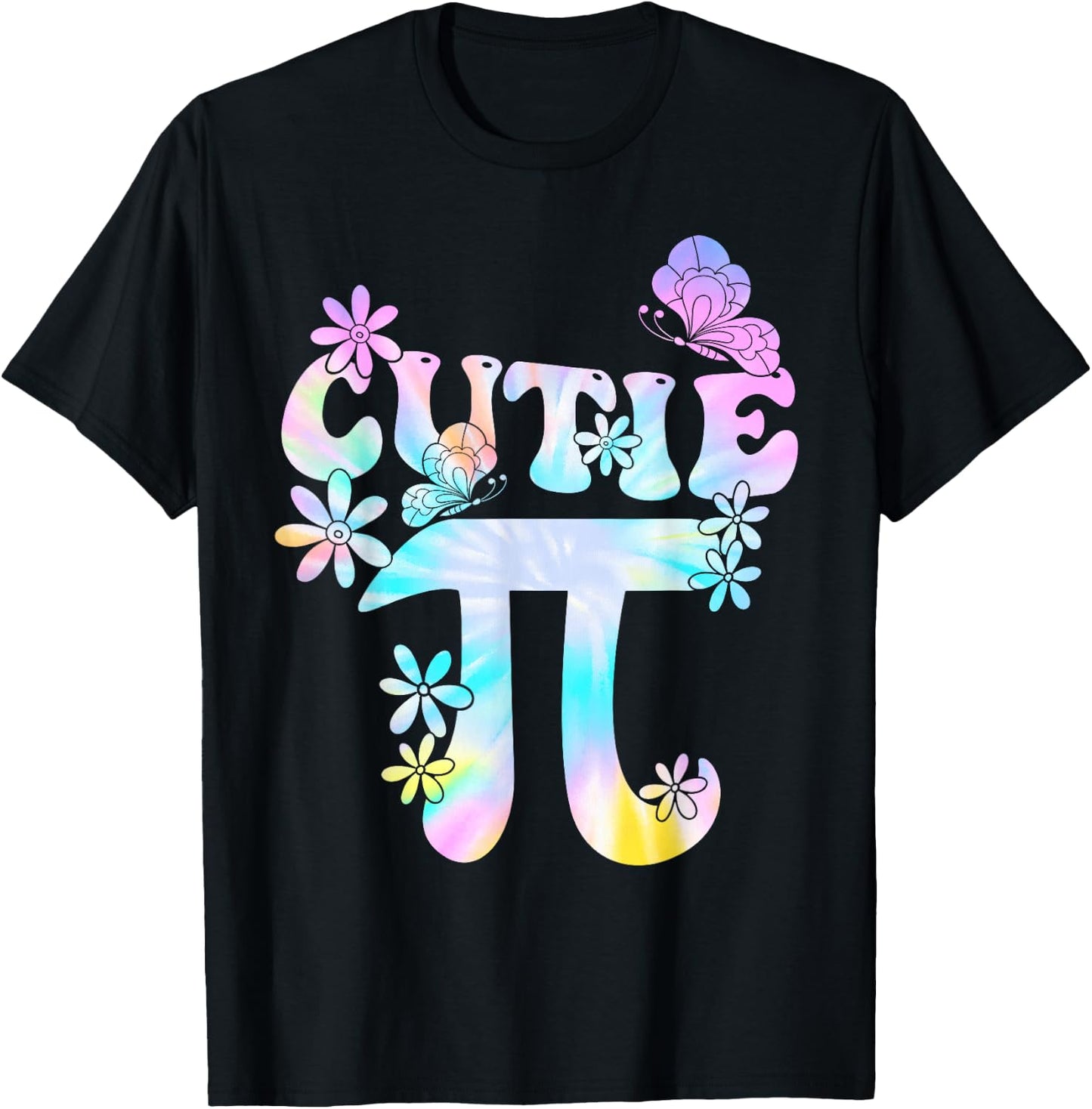 Cutie Pi Tie Dye Cute Happy Pi Day Symbol Math Coach Teacher T-Shirt - T-Shirt | Black