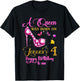 A Queen Was Born on January 4, 4th January Birthday T-Shirt - T-Shirt | Black
