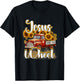 Sunflower Jesus Take The Wheel Christian Leopard Print T-Shirt - T-Shirt | Black