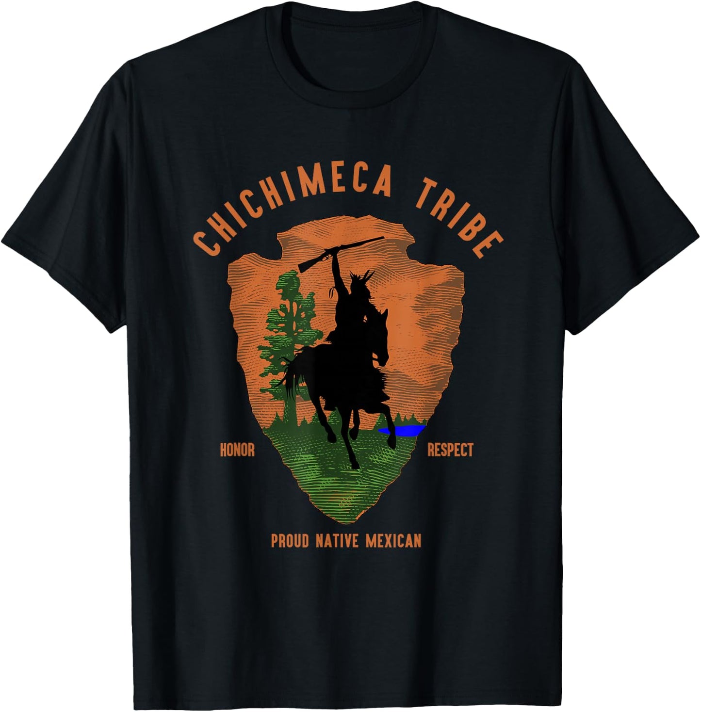 Chichimeca Tribe Native Mexican Indian Proud Retro Arrow T-Shirt - T-Shirt | Black