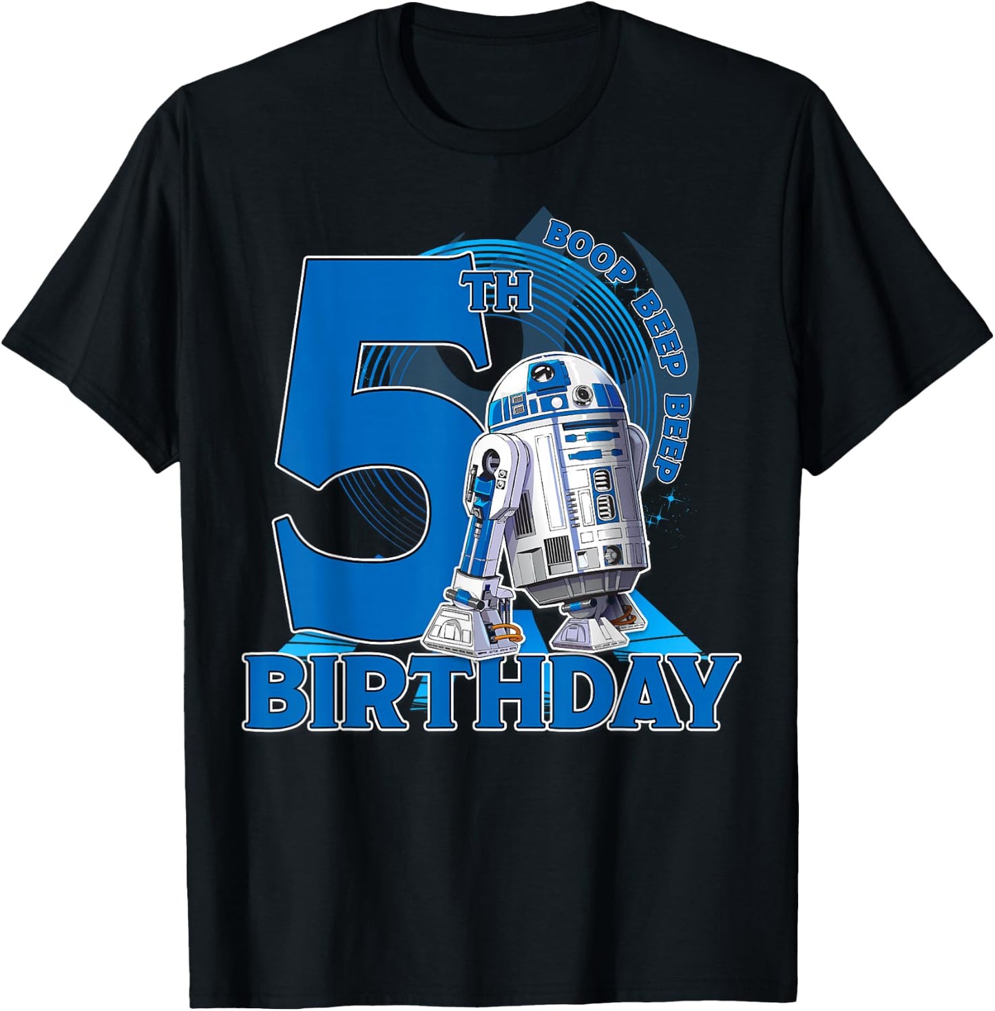 Star Wars R2-D2 Boop Beep Beep 5th Birthday T-Shirt - T-Shirt | Black