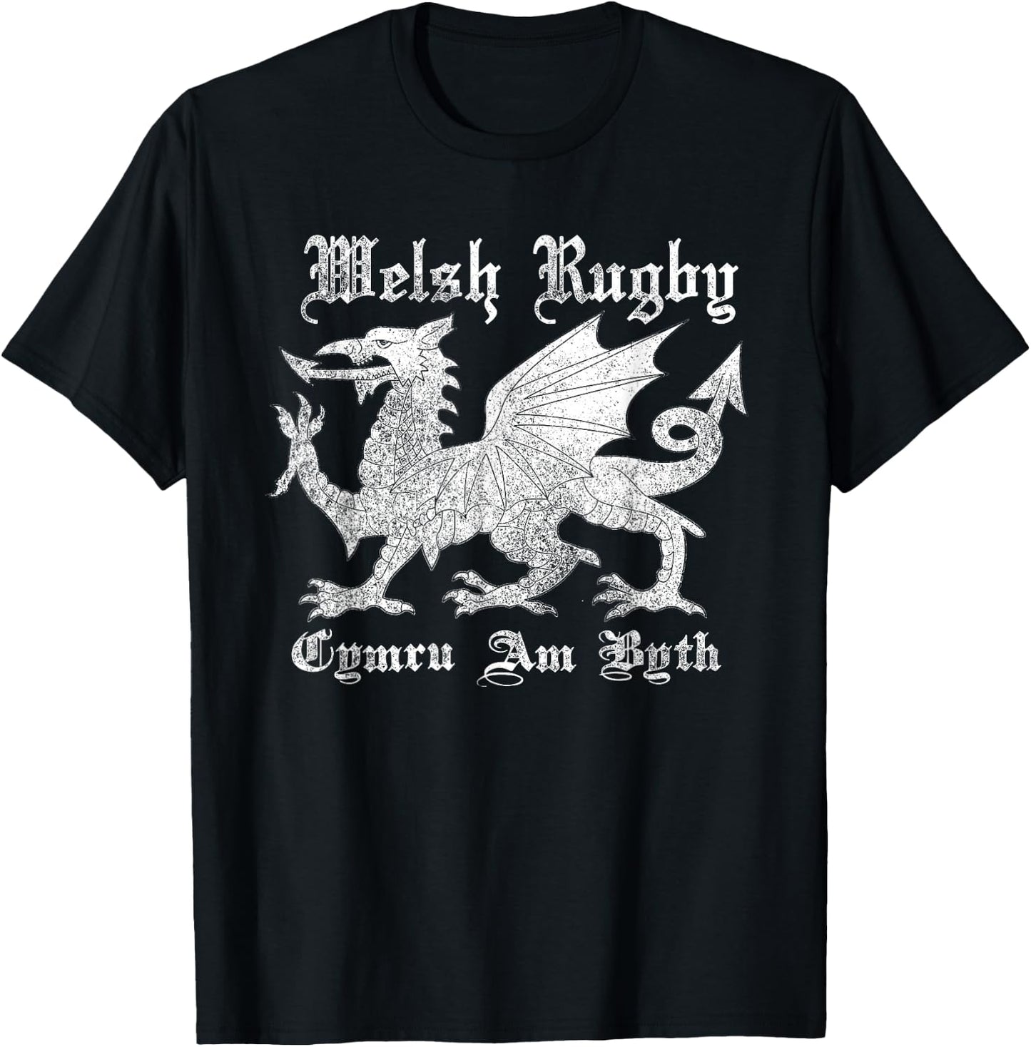 Vintage Welsh Rugby Shirt or Gift | Wales Rugby Football Top T-Shirt - T-Shirt | Black