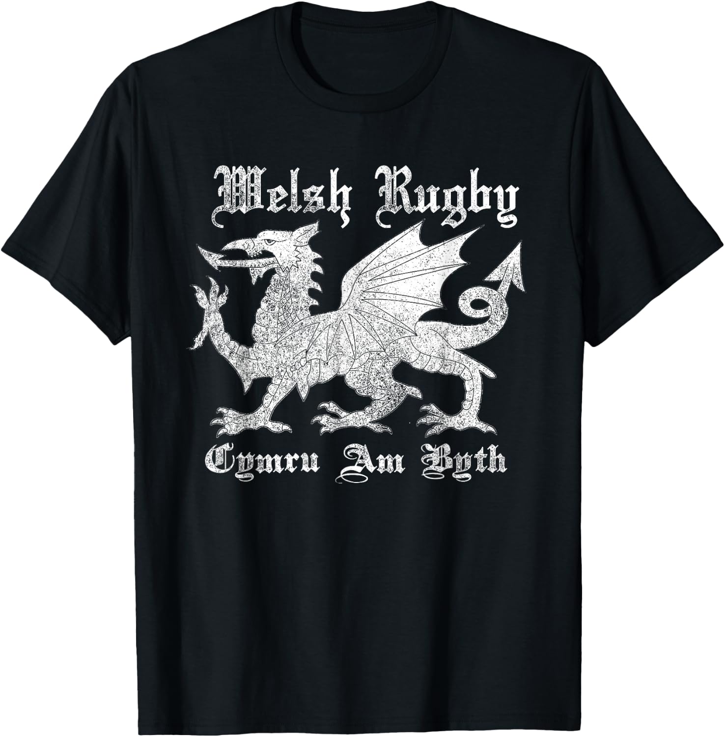 Vintage Welsh Rugby Shirt or Gift | Wales Rugby Football Top T-Shirt - T-Shirt | Black