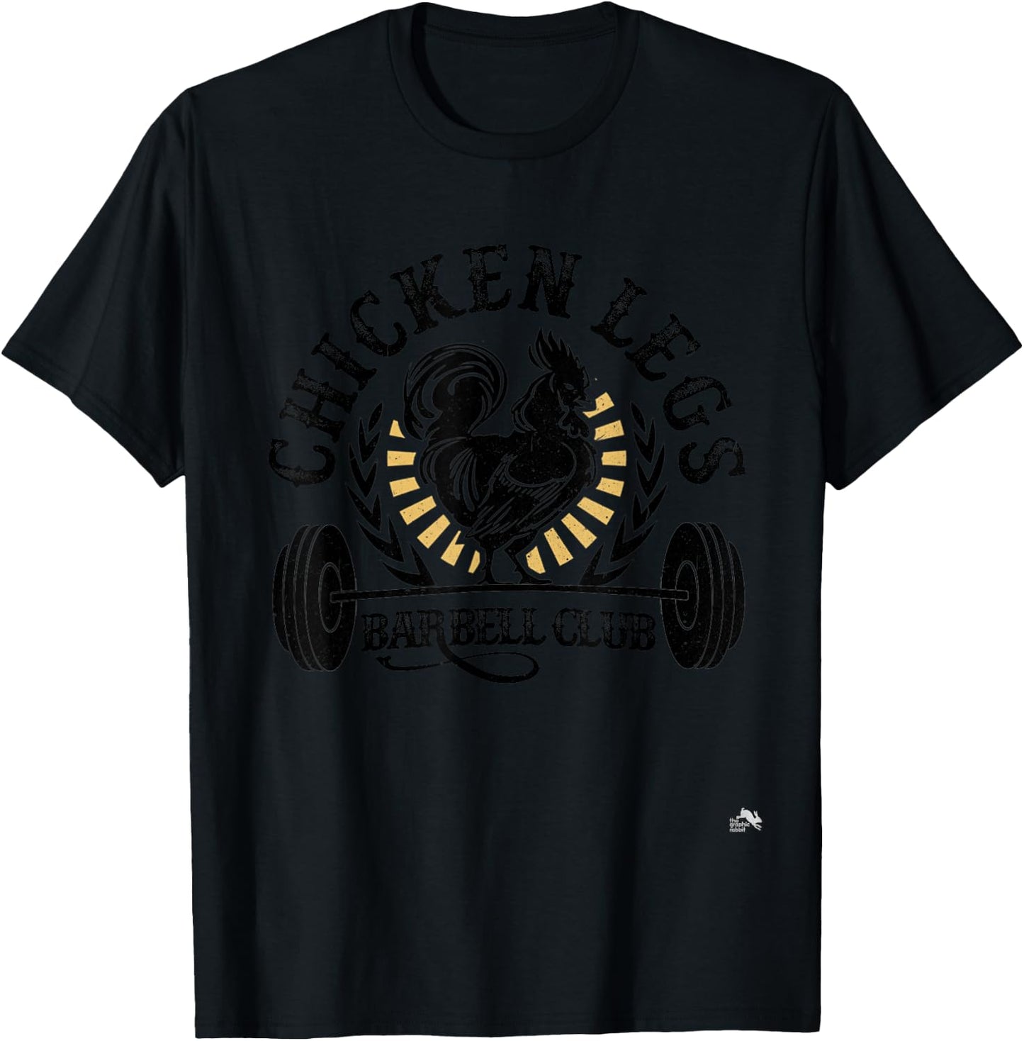 Funny Chicken Legs Barbell Work Out Gym T-Shirt - T-Shirt | Black
