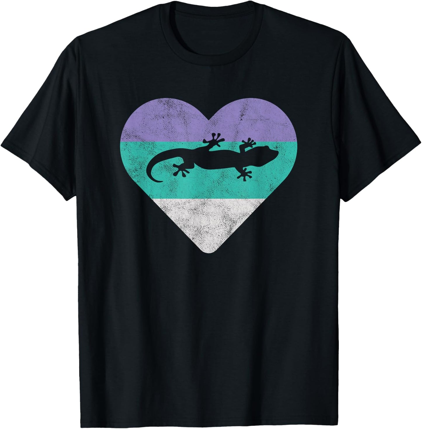 Gecko Retro Lizard Gift or Girls T-Shirt - T-Shirt | Black