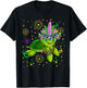 Mardi Gras 2021 Cute Turtle With Feather Mask Parade Fans T-Shirt - T-Shirt | Black