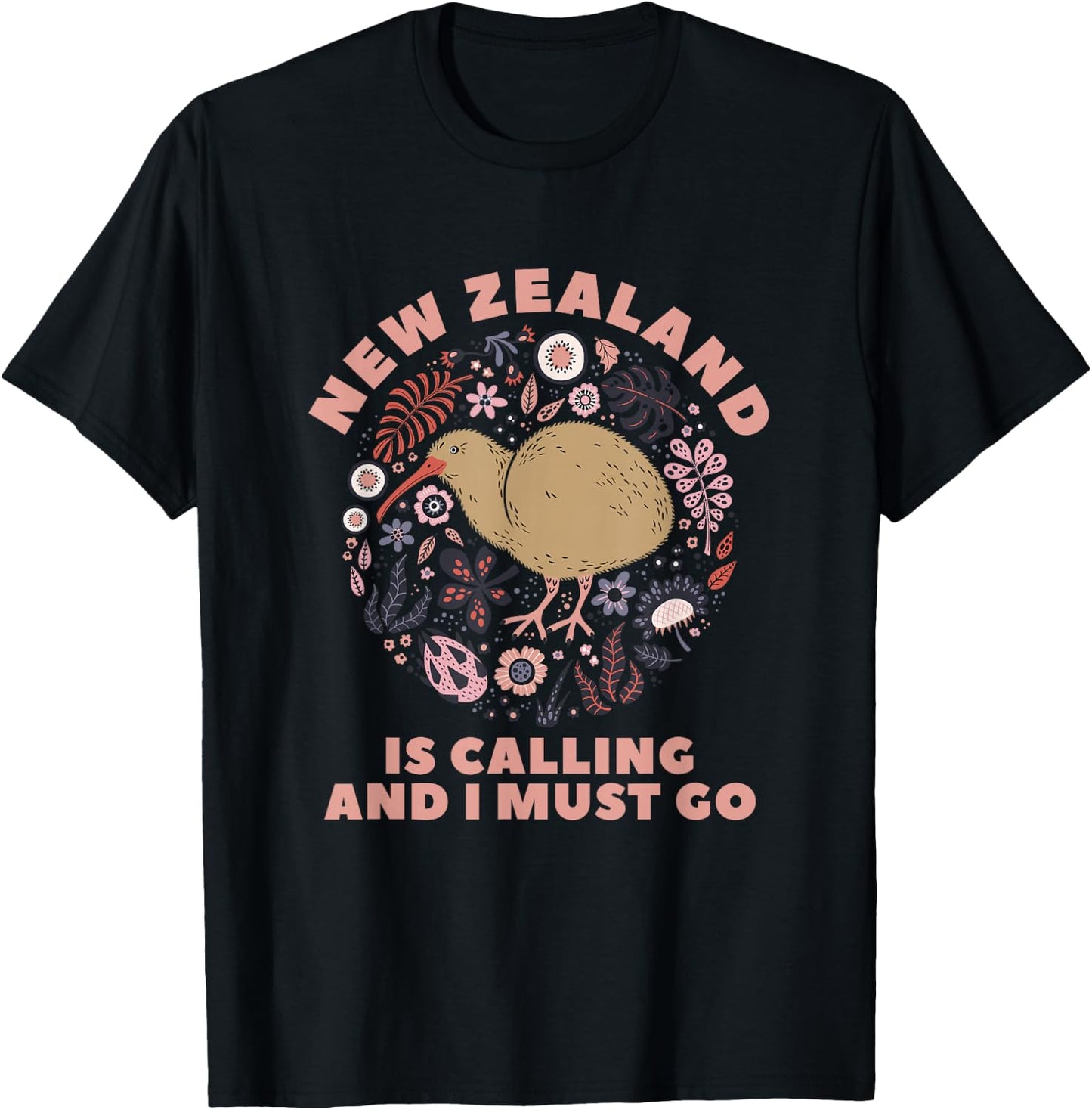 New Zealand Is Calling And I Must Go New Zealand T-Shirt - T-Shirt | Black