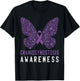Butterfly Craniosynostosis Awareness Purple Ribbon Support T-Shirt - T-Shirt | Black