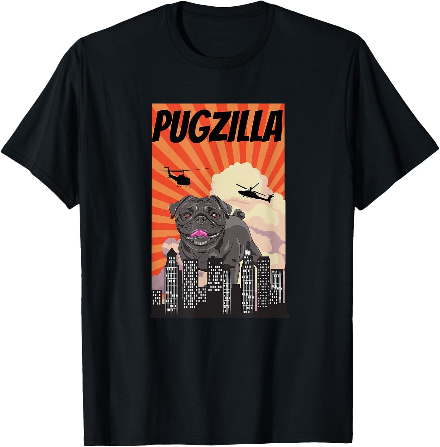 Pawsitive Inspirations Black Pug Pugzilla Owner Graphic T-Shirt - T-Shirt | Black