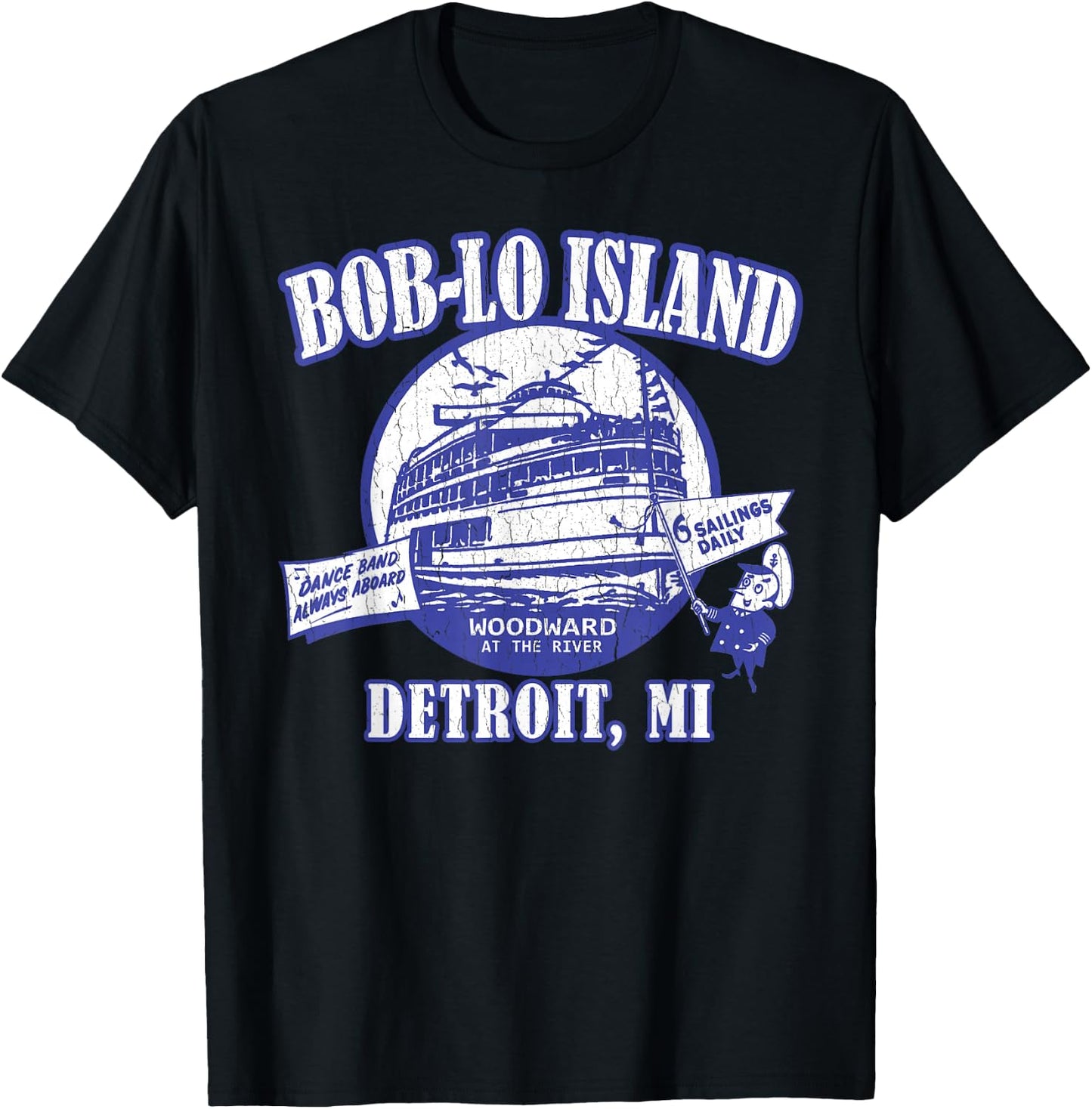 Boblo Island Detroit Michigan (vintage look) T-Shirt - T-Shirt | Black