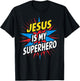 Jesus Is My Superhero Christian God Religious Comic Kids Boy T-Shirt - T-Shirt | Black