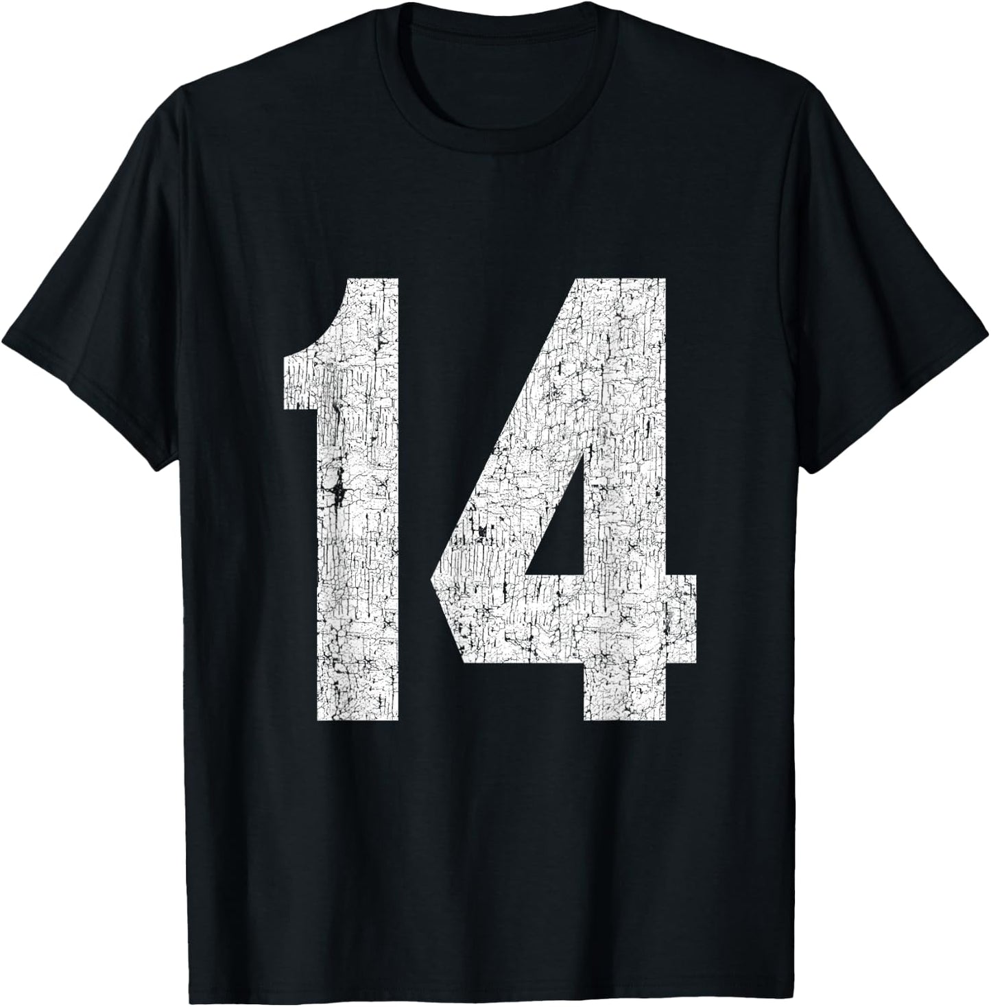 #14 Jersey Uniform Varsity Sports Number, 14th Birthday T-Shirt - T-Shirt | Black
