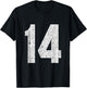 #14 Jersey Uniform Varsity Sports Number, 14th Birthday T-Shirt - T-Shirt | Black