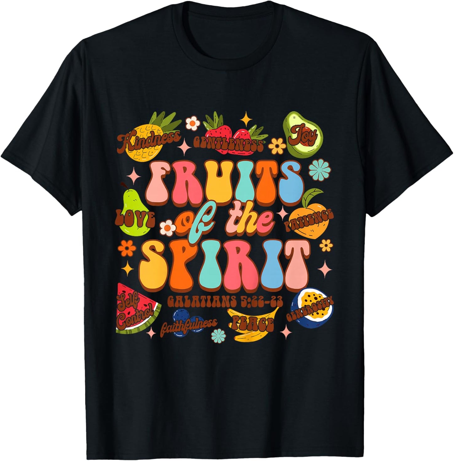 Kids Christian Jesus God Religious Baby Fruits Of The Spirit T-Shirt - T-Shirt | Black