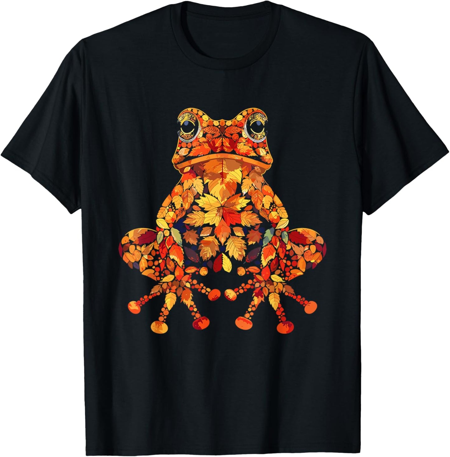 Frog Wildlife Nature Autumn Leaves Fall T-Shirt - T-Shirt | Black